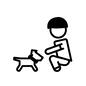 ペット ペット ペット,イヌ,いぬ,犬,動物,男性,お父さん,旦那さん,座る,遊ぶのシルエット素材