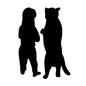 猫 猫 犬,ペット,猫,ねこ,ネコ,立つ,後ろ姿,動物,子供,仲良しのシルエット素材