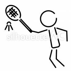 バドミントン部 ピクトグラム,ピクトサイン,アイコンのシルエット素材