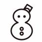 クリスマス(雪だるま) クリスマス(雪だるま) クリスマス,雪だるま,バケツ,頭,のせる,目,ボタン,雪像,正面,全体のシルエット素材
