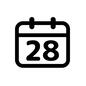 日めくりカレンダー 28日,カレンダー,予定,スケジュール,お届け日,お届け予定,日めくり,着日指定,日時指定,配達日のシルエット素材