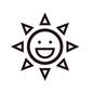 太陽 太陽,たいよう,お日様,おひさま,丸,三角,顔,目,口,笑顔のシルエット素材