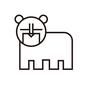 くま くま くま,熊,クマ,動物,生き物,横向き,立つ,線,生物,ファンタジーのシルエット素材