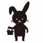 カゴを持ち立つうさぎ うさぎ,カゴ,持つ,エッグハント,動物,キャラクター,1匹,イースターバニー,擬人化,イースターのシルエット素材
