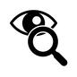 目と虫眼鏡 目と虫眼鏡 目,片目,検索,虫眼鏡,瞳,調べる,調査,サイバーウイルス,サイバー犯罪,セキュリティのシルエット素材