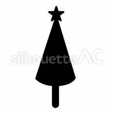 クリスマスツリー クリスマスツリー,星,木のシルエット素材