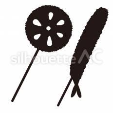 串揚げ 串揚げ,野菜,衣のシルエット素材