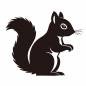 リス リス,しっぽ,耳,脚,丸み,輪郭,シンプル,かわいい,コミカル,動物のシルエット素材