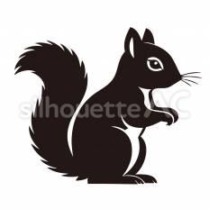 リス リス,しっぽ,耳のシルエット素材