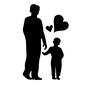 父と子供 父と子供 父の日,人物,全身,子供,親子,後姿,歩く,ハート,手をつなぐ,父親のシルエット素材