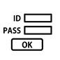 ウェブアイコン オンライン授業,休校対策,パスワード,ログイン,ID,PASS,OK,ログイン画面,入力枠,入力画面のシルエット素材