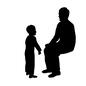 親子 親子 向かい合う,親子の会話,話す,人物,父,子,子供,お父さん,親子,父親のシルエット素材