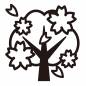 桜の木 桜の木 桜,木,満開,花,咲く,舞う,散る,花びら,合格,不合格のシルエット素材