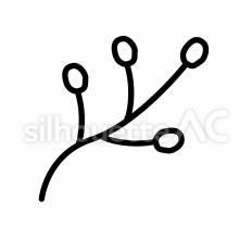 木の実　白抜き 木の実,枝,シンプルのシルエット素材