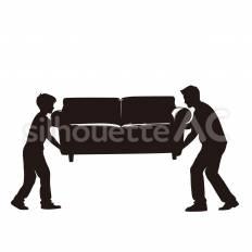 家具を移動する 家具,移動,持ち上げるのシルエット素材