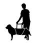 盲導犬 ペット,盲導犬,ハーネス,人,人物,犬,全身,横向き,介助犬,男性のシルエット素材