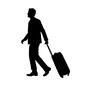トラベル 人物,男性,全身,歩く,横向き,引く,旅,旅行,出張,トラベルのシルエット素材