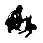 警察犬と警官 警察犬と警官 警察犬,イヌ,犬,動物,捜査,人物,人,しゃがむ,警察官,policeのシルエット素材