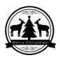 クリスマスラベル クリスマスラベル メリークリスマス,英語,トナカイ,ツリー,クリスマスツリー,2頭,クリスマス,クリスマスイヴ,12月,冬のシルエット素材