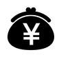 財布 財布 がま口,財布,サイフ,お金,金,円マーク,円,家計簿,生活費のシルエット素材