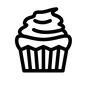 カップケーキ カップケーキ カップケーキ,マフィン,クリーム,スイーツ,お菓子,おやつ,側面,横から,菓子パン,食べもののシルエット素材