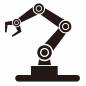 先端技術　ロボットアーム ロボットアーム,アーム,機械,関節,技術,装置,未来,アイコン,ピクトグラム,シンプルのシルエット素材