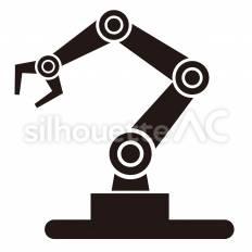 先端技術　ロボットアーム ロボットアーム,アーム,機械のシルエット素材