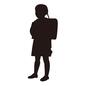小学生 小学生 1人,女性,女,小学生,ランドセル,スカート,三つ編み,全身,生徒,学生のシルエット素材