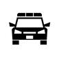 パトカー パトカー,警察車両,警察,ポリス,警官,車,乗り物,追跡,正面,パトロールカーのシルエット素材