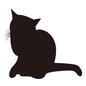 猫 猫 猫,ねこ,ネコ,振り返る,振り向く,座る,ヒゲ,1匹,長い髭,長い尻尾のシルエット素材
