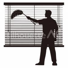 ブラインドの埃をとる ブラインド,拭く,ほこりのシルエット素材