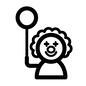 風船 風船,サーカス,カーニバル,バルーン,おもちゃ,ピエロ,遊園地,道化師,道化,クラウンのシルエット素材