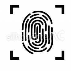 指紋認証 指紋,本人確認,セキュリティのシルエット素材
