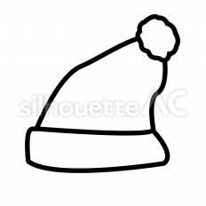 帽子 帽子,ポンポン,ふちのシルエット素材