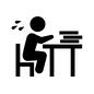 夏休みの宿題 夏休みの宿題 夏休みの友,焦る,終わらない,宿題,勉強,教科書,テキスト,ノート,机,勉強机のシルエット素材