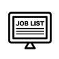 求人情報 求人情報 就職活動,就活,ジョブリスト,求人情報,パソコン,モニター,英語,単語,仕事探し,線のシルエット素材