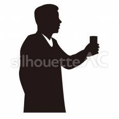 飲み物を持つ男性 男性,飲み物,持つのシルエット素材