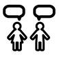 婚活パーティー 婚活パーティー 婚活パーティー,人,人物,男女,男性,女性,会話,吹き出し,並ぶ,全身のシルエット素材