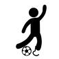 ハンディキャップ ハンディキャップ 人,人物,ピクトグラム,ハンディキャップ,義足,サッカー,サッカーボール,キック,スポーツ,四肢障がいのシルエット素材