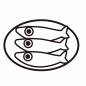 白抜きの鰯 鰯,皿,柊鰯,魚,節分,3匹,2月,2月3日,2月2日,立春のシルエット素材