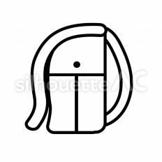 ランドセル　横　白抜き 横,白抜き,ランドセルのシルエット素材