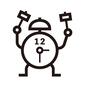 目覚まし時計 目覚まし時計 目覚まし時計,時計,とけい,めざまし時計,数字,12,ベル,とんかち,叩く,足のシルエット素材