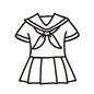 制服 制服,服,女性用,女学生,女子用,セーラー服,スカート,女子高生,女子中学生,学生服のシルエット素材