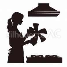 キッチンの換気扇を掃除 キッチン,換気扇,フィルタのシルエット素材