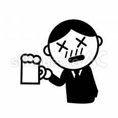 アルハラ　男性 酒,飲酒,強要のシルエット素材