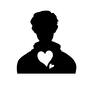 告白される男性 告白される男性 バレンタインデー,イベント2月,告白,人,人物,男性,上半身,正面,ハートのシルエット素材