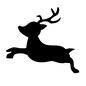 トナカイ トナカイ トナカイ,一頭,全身,横向き,飛ぶ,ジャンプ,生き物,動物,クリスマス,冬のシルエット素材