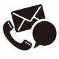 EC　問い合わせ 問い合わせ,手紙,電話,受話器,受付,案内,アイコン,ピクトグラム,シンプル,おしゃれのシルエット素材