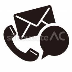 EC　問い合わせ 問い合わせ,手紙,電話のシルエット素材