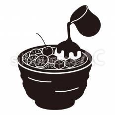 あんみつ あんみつ,寒天,餡のシルエット素材